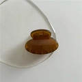 Amber geometric hair claw clip with non-slip teeth and durable metal spring - Small Oval / Amber