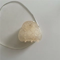 Translucent cream geometric triangle hair claw with quilted texture detail - Quilted Triangle / Pink