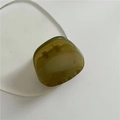 Olive green geometric triangle hair claw clip in transparent acetate with metal spring - Large Oval / Green