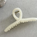 Haarklammer in Creme-Weiß mit Gelee-Textur und robustem goldenem Metall-Federmechanismus - Weiß
