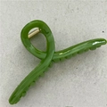 Glossy grass green cross hair claw clip with metallic spring for elegant styling - Grass Green