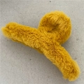 Pinza para el pelo cruzada de piel sintética amarillo jengibre para otoño e invierno - Pinza de Cangrejo Cruzada / Amarillo Jengibre