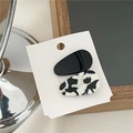 Lot de deux barrettes goutte en acétate noir brillant et motif marbré noir et blanc - Style Noir et Blanc