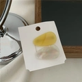 Lot de deux pinces à cheveux goutte en acétate jaune et blanc nacré sur carte - Style Jaune et Blanc