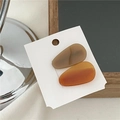 Lot de barrettes goutte d'eau en acétate orange ambré et vert olive pour femmes - Style Café Brun