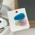 Waterdrop acetate hair clips set in translucent blue and marble color pattern - Blue And Green Style
