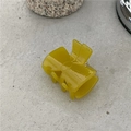 Elegante pinza de pelo con lazo de acetato amarillo mostaza y grabado francés - Pinza con lazo / Amarillo Claro