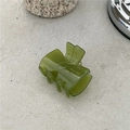 Pinza para el pelo con lazo verde oliva en acetato y letras doradas Barrette La France - Pinza con lazo / verde claro
