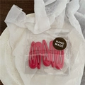 5-piece set of elegant rose pink metal BB hair clips in handmade packaging - Watermelon red
