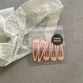 Set di 5 mollette per capelli a goccia rosa opaco con confezione regalo artigianale - Rosa chiaro