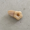 Detail of flower hair clip in milk tea brown with marble textured resin finish - Milk Tea Flower
