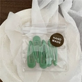 Set di 5 fermagli per capelli a goccia verde fagiolo in confezione artigianale - Verde menta