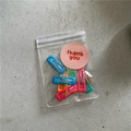 Colorful cream-colored BB hair clips set in transparent gift packaging with a thank you sticker - Mixed Square Shape (J4.3)
