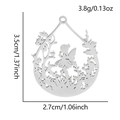 Detailansicht des 304 Edelstahl-Feenanhängers mit Maßen von 3,5 cm Höhe und 3,8 g Gewicht - Silber (S2488-S)