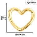 Detalle de colgante de corazón dorado de 2 cm con medidas precisas y especificaciones - Dorado (S2465-G)