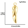 Detail view of 304 stainless steel chili pendant with size specs 1.8cm by 0.5cm - Gold Chili Style (S2474-G)