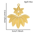 Detaillierte Maße eines goldenen Ahornblatt-Anhängers aus 304 Edelstahl - Goldenes Blatt-Stil (S2483-G)