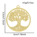 Gedetailleerde weergave van gouden Levensboom hanger met afmetingen en gewicht - S2492-G Stijl (S2492-G) / Goud