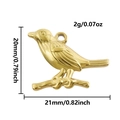 Gedetailleerde afmetingen van een 18k goud vogel hanger voor kettingen en armbanden - Staande Houding (S2546-G) / Goud