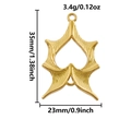 Detailed size specifications of the gold hollow flame pendant with dimensions and weight - Gold (S2552-G)