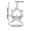 Detailed size specifications for stainless steel bat wing pendant with heart cutout - Silver (S2552-S)