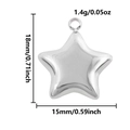 Polierter Sternanhänger in Silber mit Maßen 18x15mm für Schmuckherstellung - Silber Kleiner Stern Anhänger (S2551-S)
