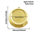 Polished gold 304 stainless steel round pendant with 26x24mm dimensions and 16mm inner setting - Gold