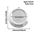 Detailed dimensions of 304 stainless steel round pendant base for DIY jewelry making - Silver