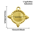 Macro view of 304 stainless steel gold pendant base with 8mm bezel setting for DIY jewelry - Gold
