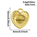 Gedetailleerde afmetingen van gouden hart hanger 10mm met 4mm binnenste bezel - Goud