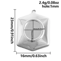 Schema delle dimensioni del ciondolo esagonale in acciaio 304 per gioielli fai-da-te - Argento (S2700-S)