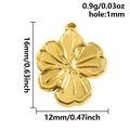 Detail view of 16x12mm golden flower pendant with precise dimensions and weight - Gold (S2712-G)