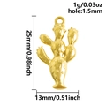 Colgante de cactus en acero inoxidable 304 dorado de 25mm x 13mm para joyas DIY - Estilo Cactus Dorado (S2719-G)