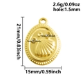 Λεπτομέρεια μενταγιόν κοχύλι 18k 21x15mm με προδιαγραφές βάρους και μεγέθους οπής - Χρυσό (S2752-G)