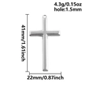 Especificaciones de tamaño para colgante de cruz en acero inoxidable 304 con medidas - Estilo Plateado (S2786-S)