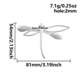 Macro shot of 304 stainless steel dragonfly pendant with hollow wings for jewelry DIY - Steel Color (S2778-S)