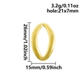 Vue détaillée du pendentif ovale en acier doré avec dimensions et spécifications de poids - Style Doré (S2757-G)