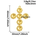 Tabla detallada de tallas del colgante de cruz de acero inoxidable chapado en oro de 18K - Chapado en Oro de 18K
