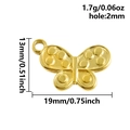 Dettaglio del ciondolo a farfalla dorato in acciaio con specifiche di dimensioni e peso - S2790-g Oro
