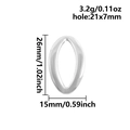 Schéma technique de l'anneau ovale en acier inoxydable 26x15mm avec dimensions - Style Argenté (S2757-S)