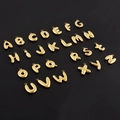 Complete set of 26 bubble letter pendants in golden stainless steel for DIY jewelry - Letter A (S2505) / Gold