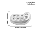 Bonenvormige 304 roestvrijstalen tussenkraal met 2 mm gat voor het maken van sieraden - S2584 Gegroefde Boonstijl / Gatdiameter 2mm / Staalkleur