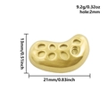 Gouden boonvormige 304 roestvrijstalen kraal van 21 mm groot met een gat van 2 mm - S2584 Gegroefde Boonstijl / Gatdiameter 2mm / Goud