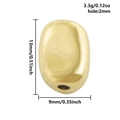 Gepolijste gouden 304 roestvrijstalen ovale boon kraal voor DIY sieraden 13x9mm - S2586 Gepolijste Ovale Boonstijl / Gatdiameter 2mm / Goud