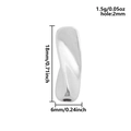 Gedraaide S-vormige kraal van roestvrij staal voor DIY-sieraden maken, 18 mm zilveren kraal - S2588 Gedraaide S-stijl / Gatdiameter 2mm / Staalkleur