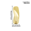 Gouden gedraaide 304 roestvrijstalen kraal voor DIY-sieraden, afmetingen 18x6mm - S2588 Gedraaide S-stijl / Gatdiameter 2mm / Goud