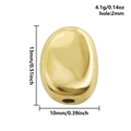 Onregelmatige gouden 304 roestvrijstalen kraal van 13x10mm voor DIY sieraden ontwerpen - S2589 Kiezel Ovalen Stijl / Gatdiameter 2mm / Goud