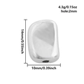 Gepolijste 304 roestvrijstalen hartvormige kraal voor DIY-sieraden, 14mm zilver - S2591 Onregelmatige Platte Boonstijl / Gatdiameter 2mm / Staalkleur