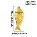 Ciondolo a forma di pesce dorato in acciaio inossidabile 304 con dimensioni - S2687-G Pesce d'Oro
