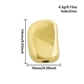 Onregelmatige 14x10mm hartvormige gouden kraal van gepolijst 304 roestvrij staal - S2591 Onregelmatige Platte Boonstijl / Gatdiameter 2mm / Goud